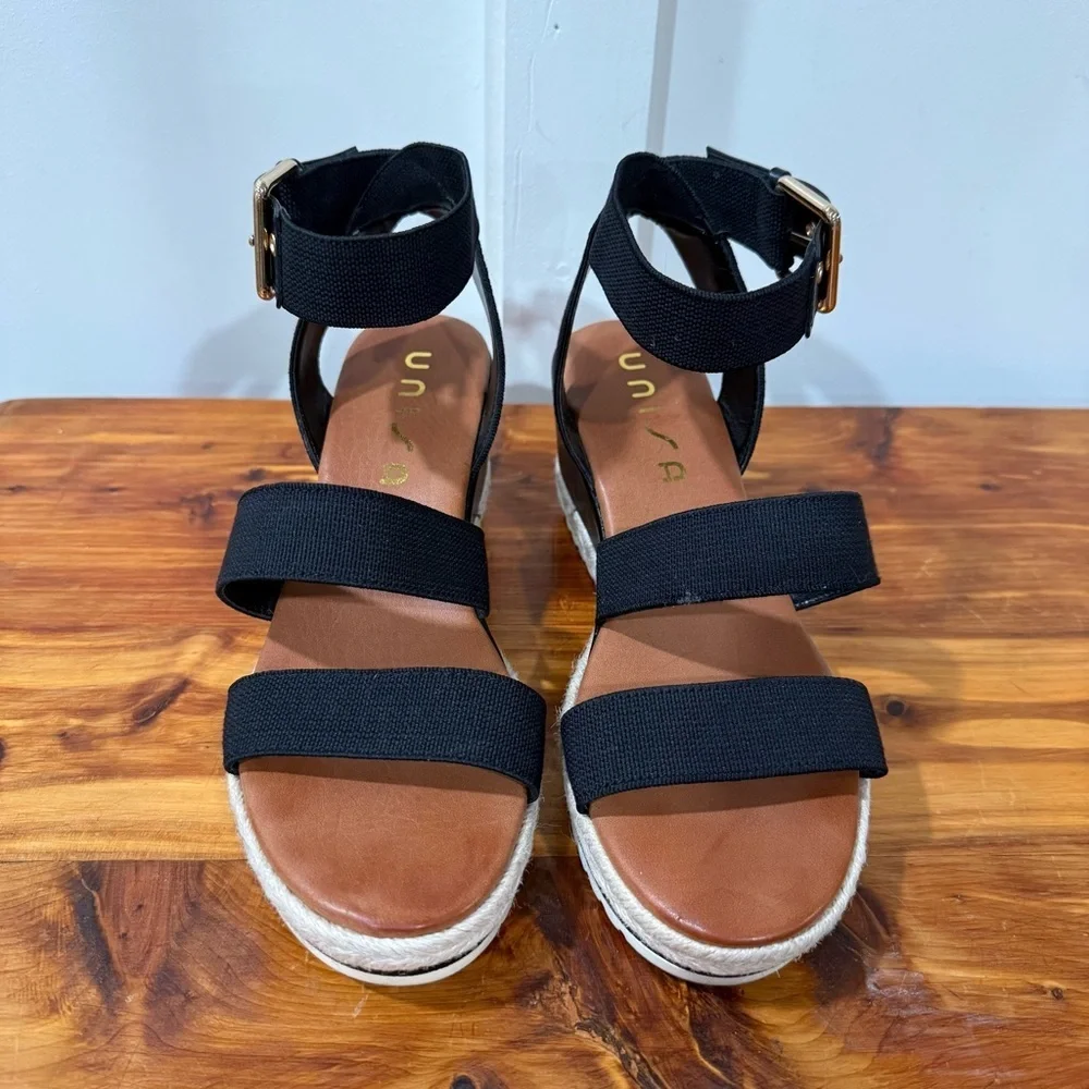 Unisa Unpayge Payge Black Espadrille Strappy Sandals